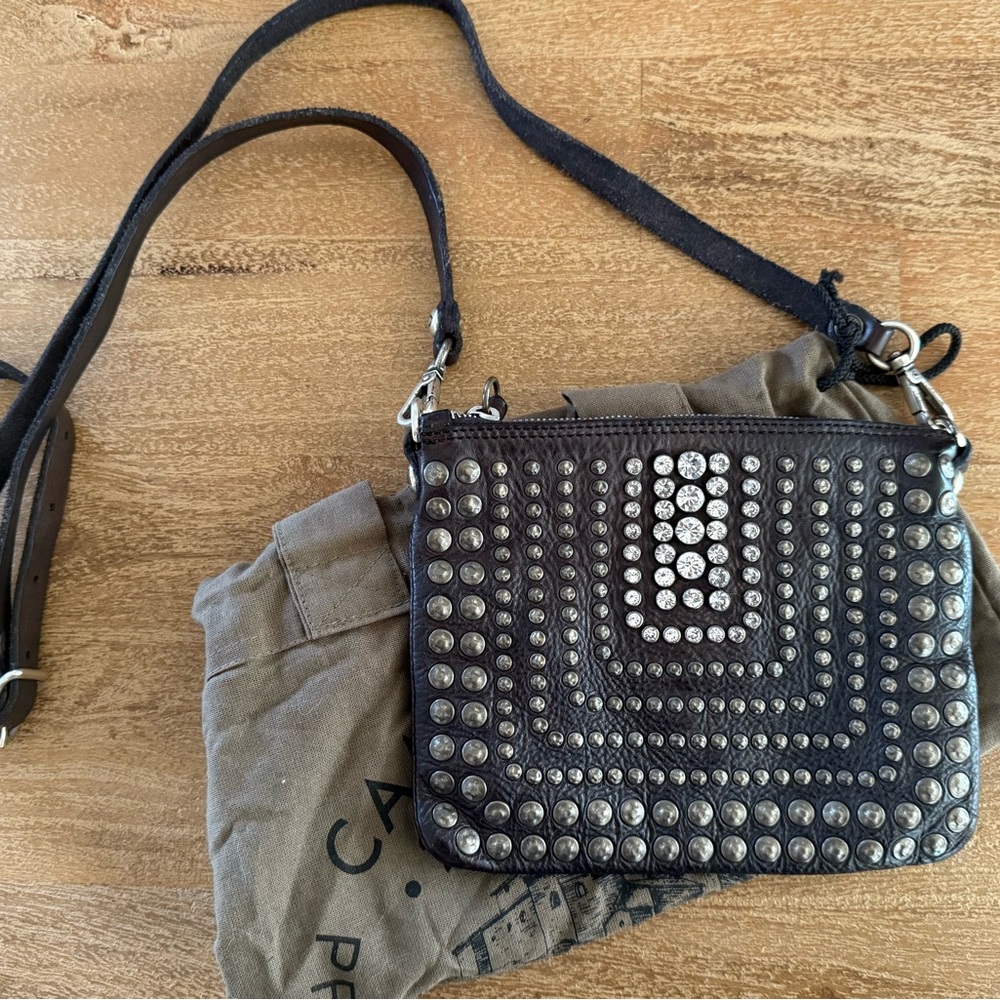Campomaggi studded black leather crossbody *NEW*